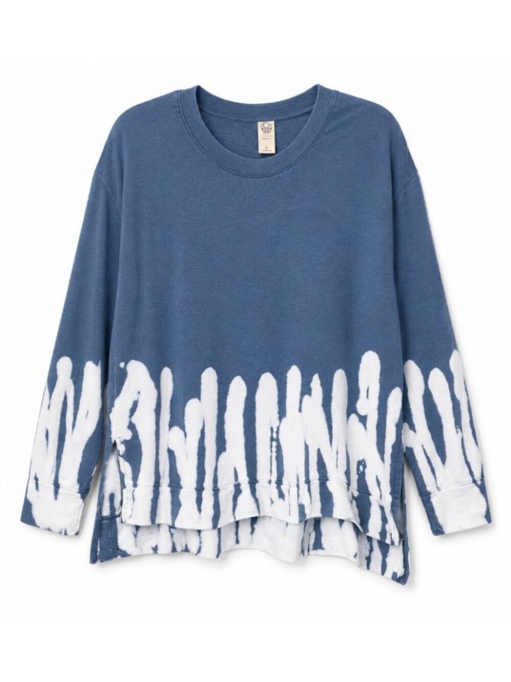 te verde Designed In NYC Womens Large Top Tie Dye Blue Boho Comfort Yoga